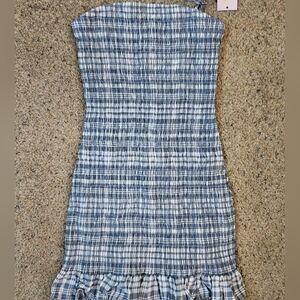 Wild Fable Strapless Blue and White Dress